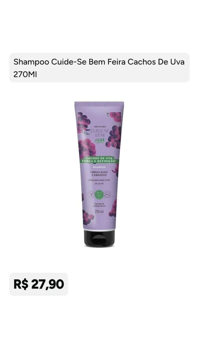 SHAMPOO CACHOS DE UVA, 270 ML - Foto 1