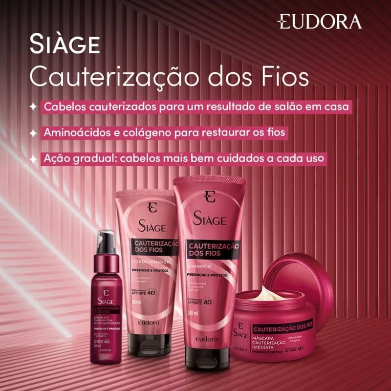 Combo Siàge Cauterização dos Fios: Shampoo 250ml + Condicionador 200ml - Foto 2