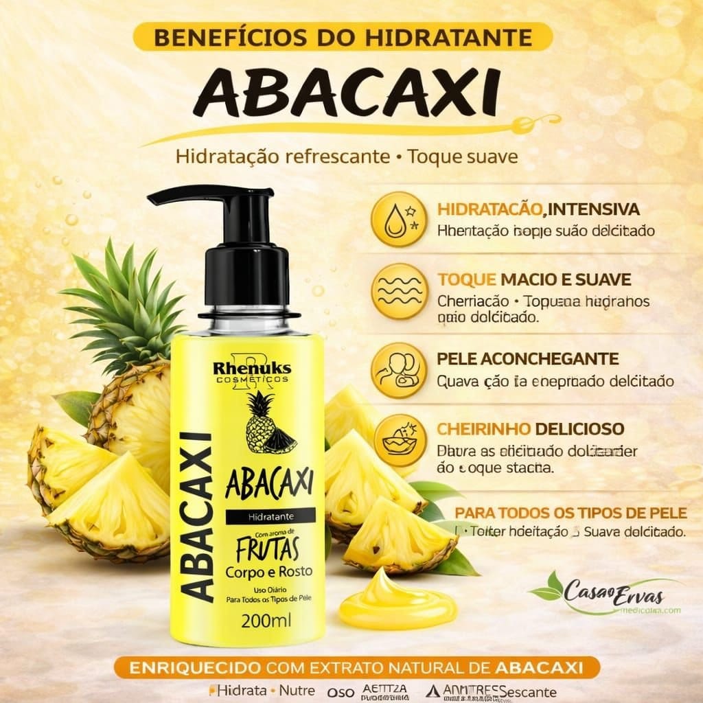 Hidratante de Abacaxi - Rhenuks - 200 ML - Foto 2
