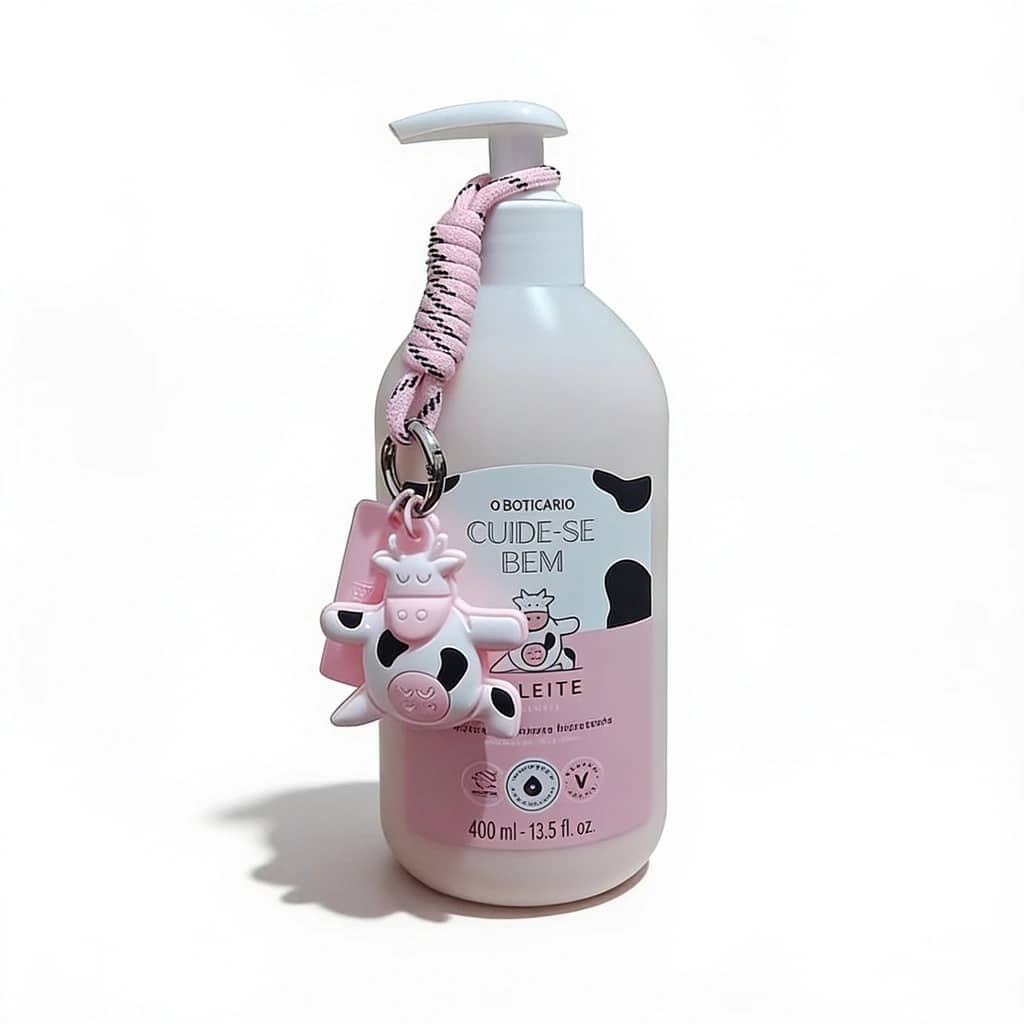 Hidratante Deleite 400 ml mais chaveiro fofo da vaquinha.