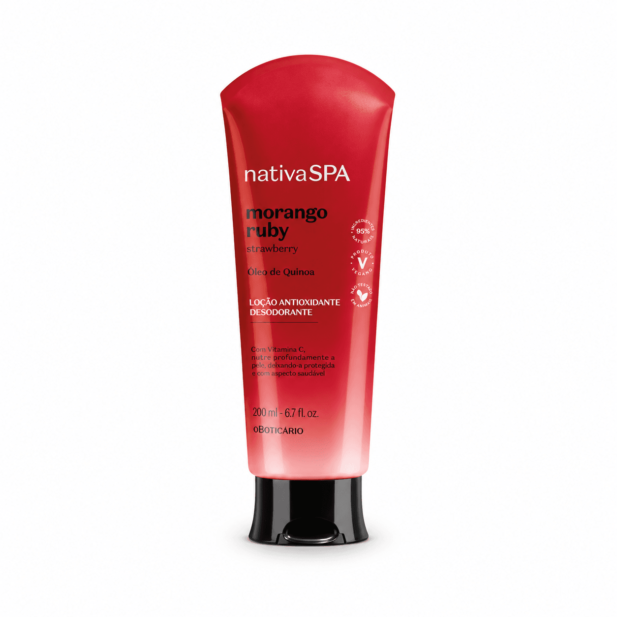 Nativa SPA Morango Ruby Loção Antioxidante Desodorante Corporal 200 ml - Foto 1