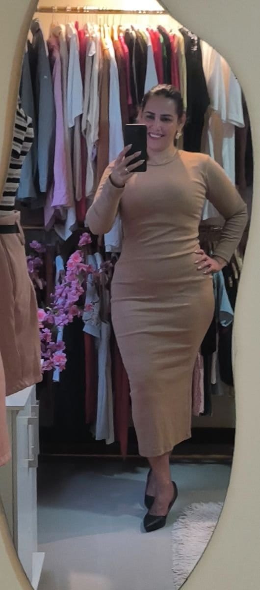 Vestido de manga em RIBANA - Foto 1
