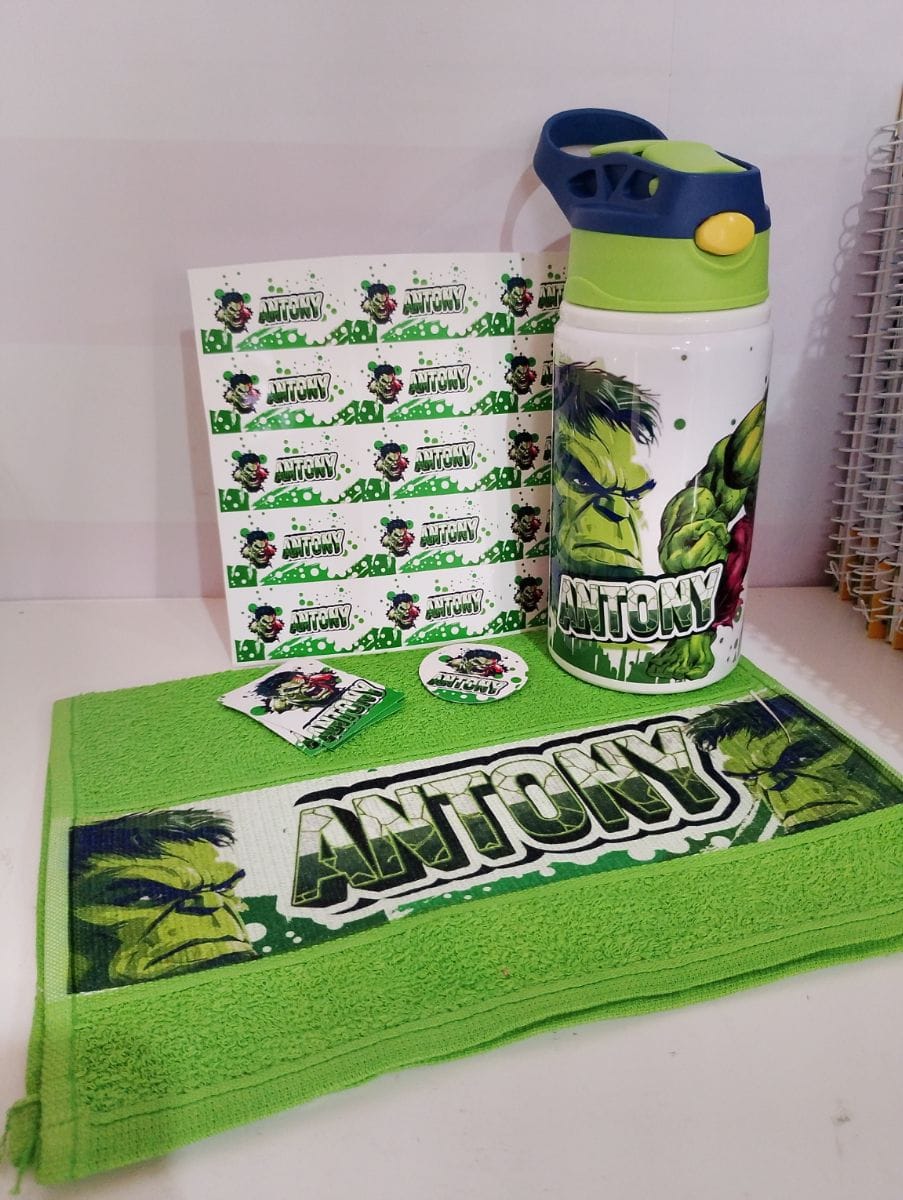 Kit squezze toalhinha e adesivos infantil personalizados - Foto 3