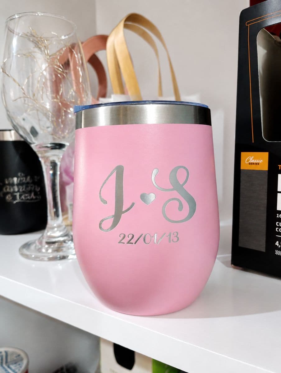 Copo cuia inox rosa bebê