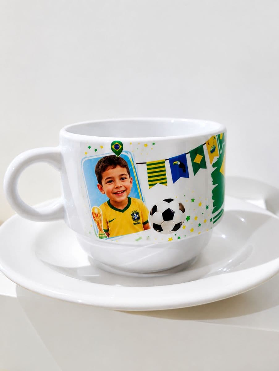 Xícara com pires Copa 🇧🇷