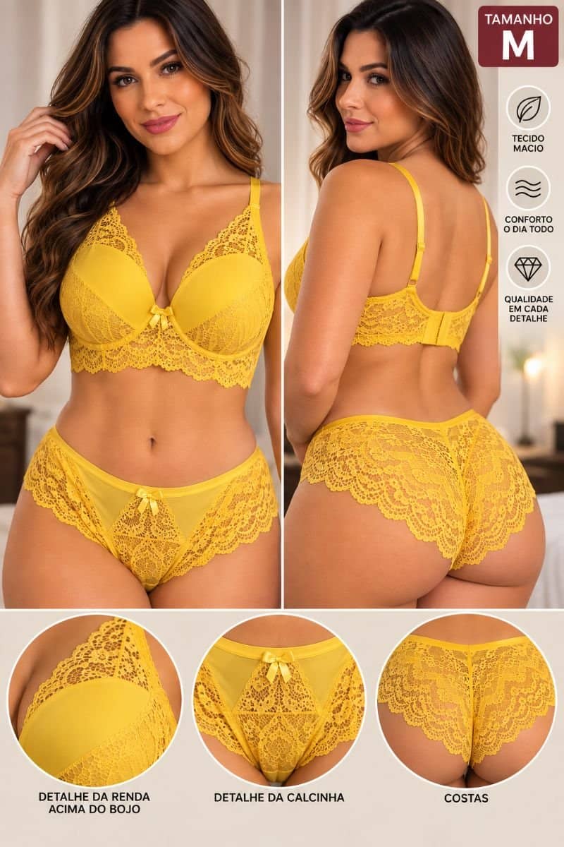 Conjunto bojo rendado 3018