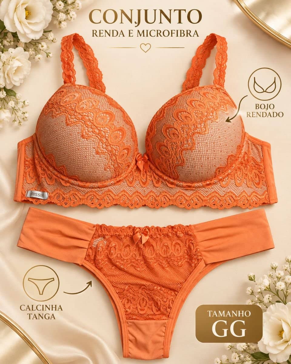 Conjunto renda micro calcinha tanga