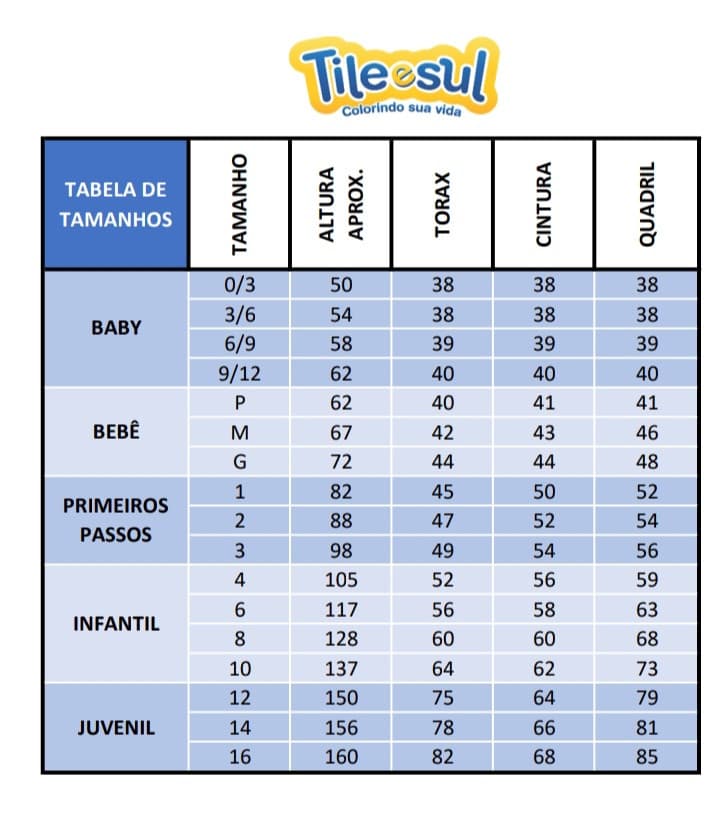 Kit com 3 calças baby Tileesul
