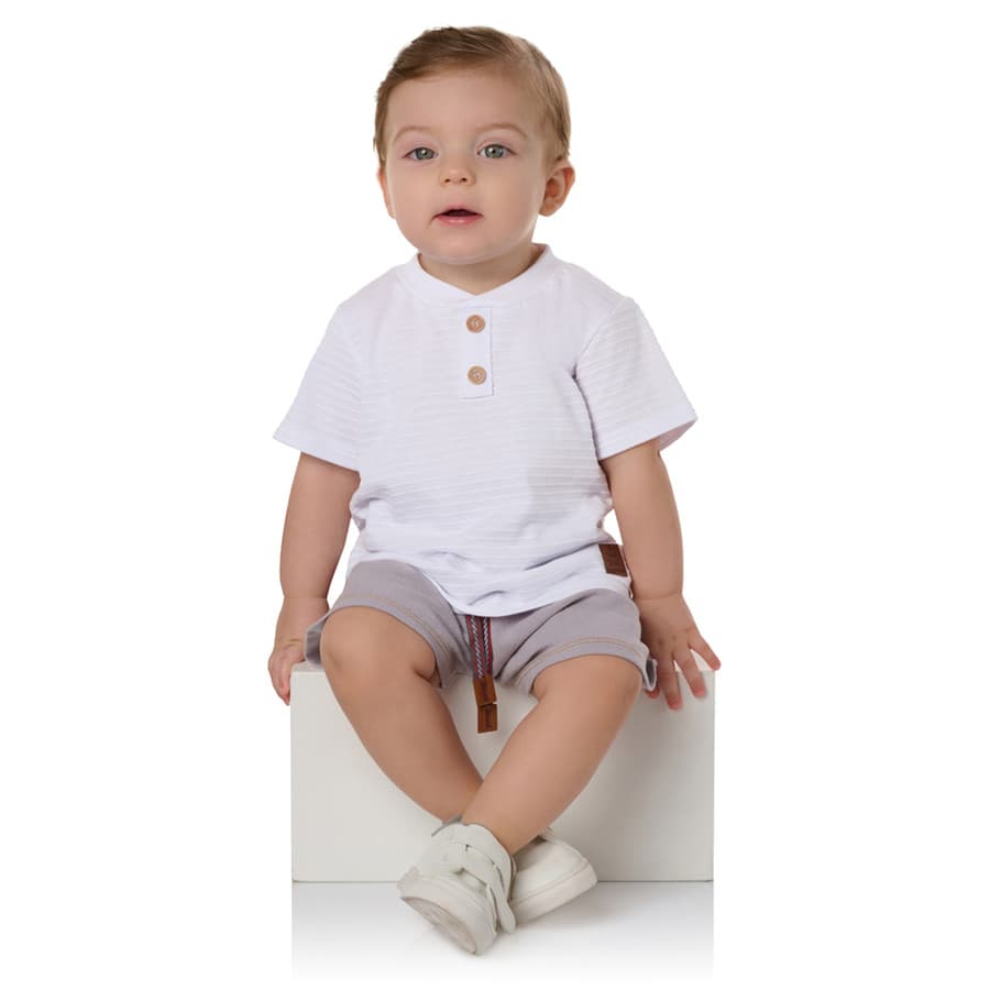 Conjunto Baby Tileesul bermuda linho