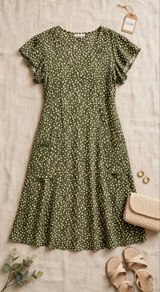 Vestido tecido em poá - Foto 1