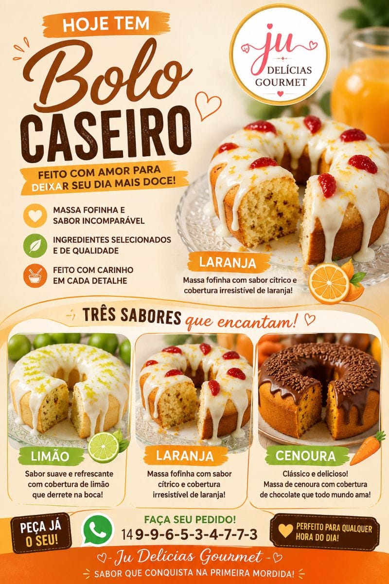Bolos caseiros com cobertura - Foto 1