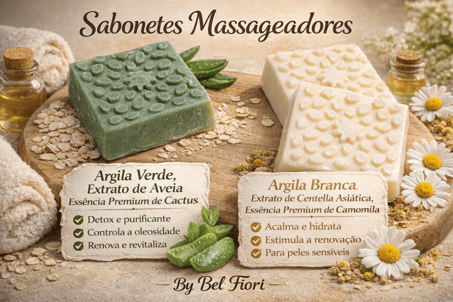 Sabonetes massageadores 80 grs com argilas e extratos naturais - Foto 2