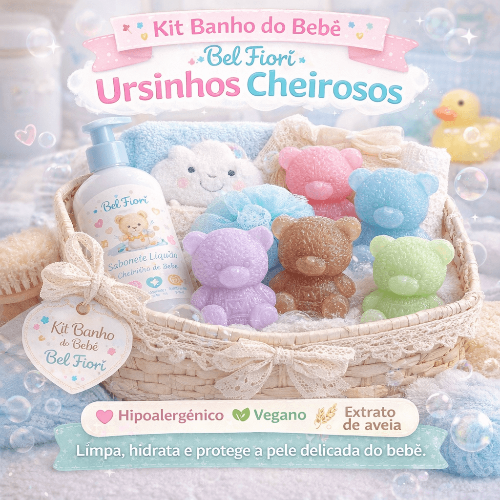 Sabonetes Baby ursinhos + kit com 2