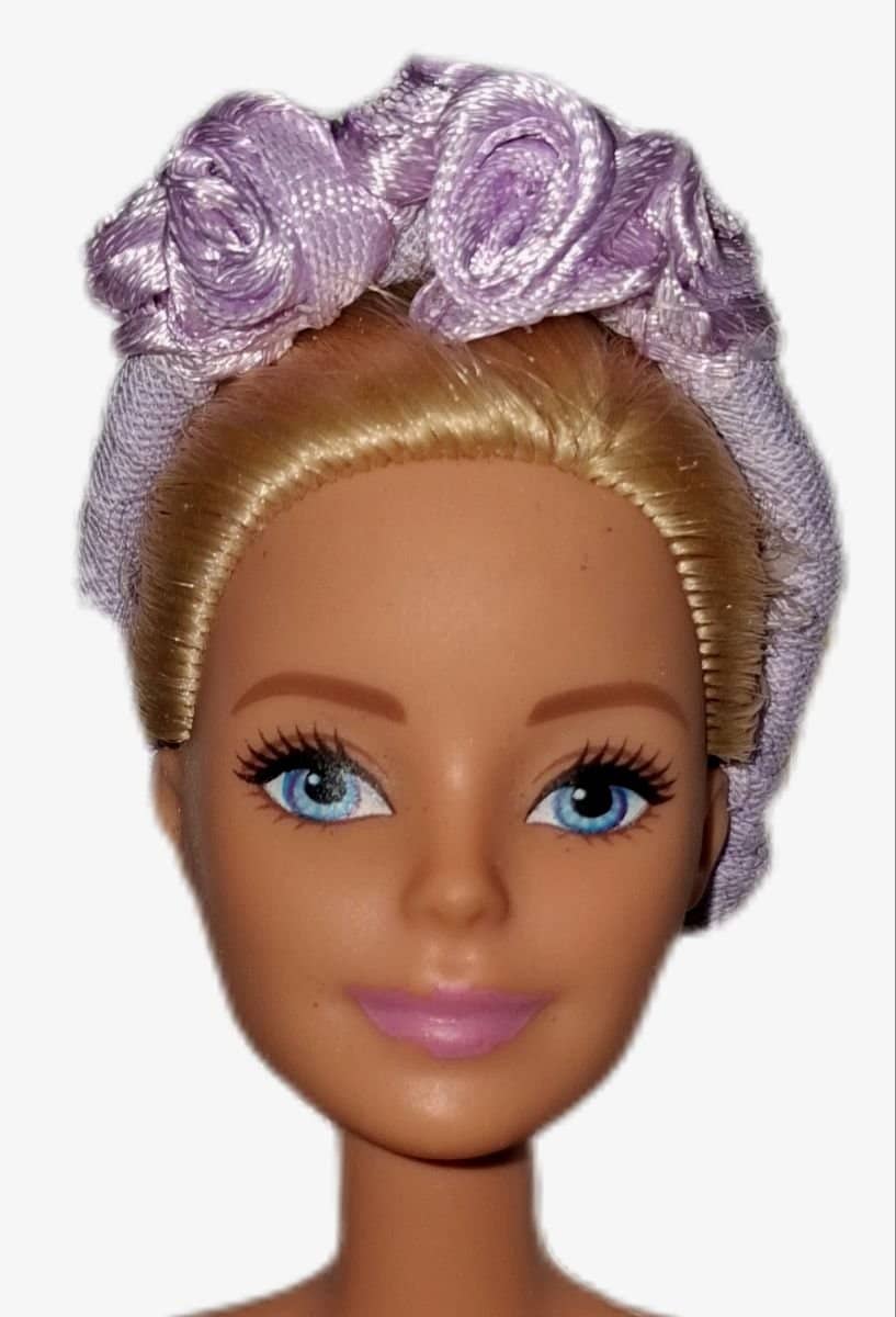 Tiara lilás com rosas