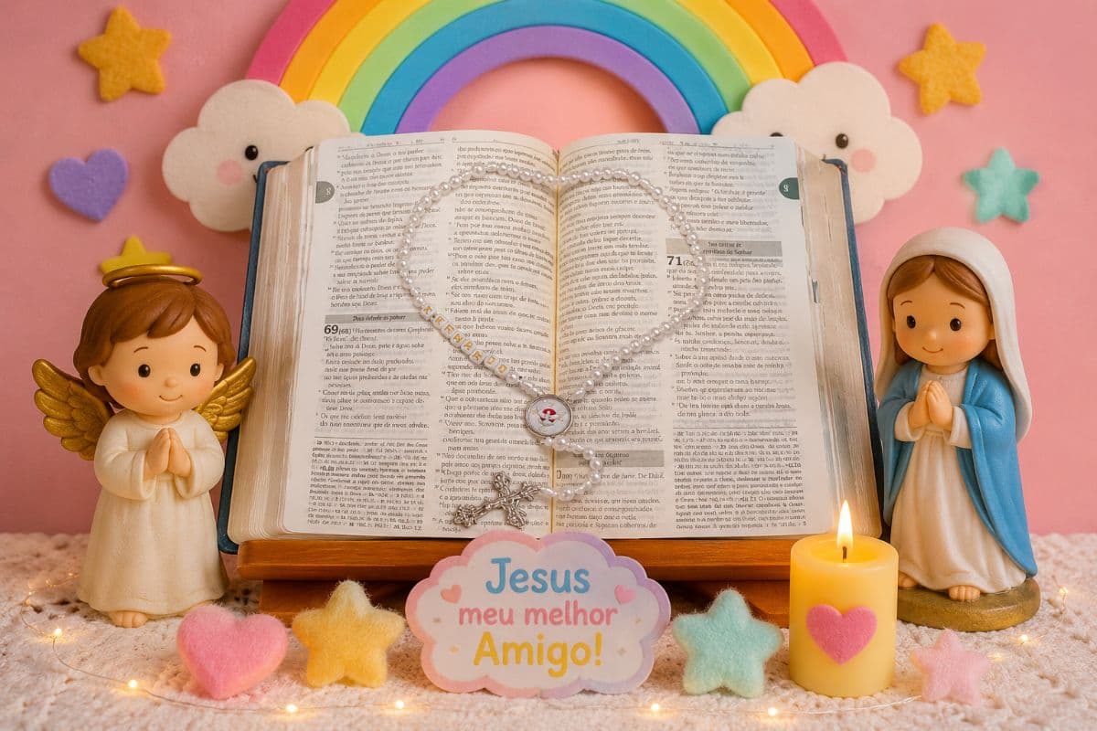 Terço infantil personalizado espírito santo
