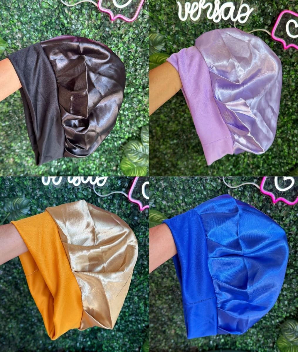 TOUCA DE CETIM COM FAIXA (CORES DIVERSAS) - Foto 1