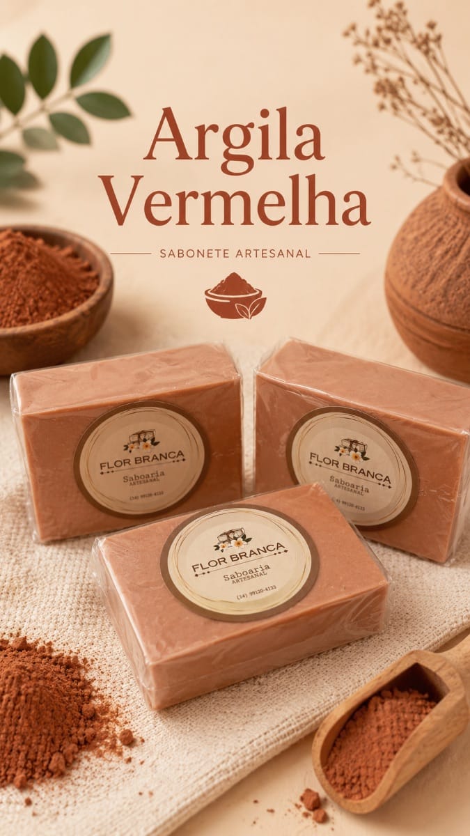 Sabonete Argila Vermelha - Foto 1