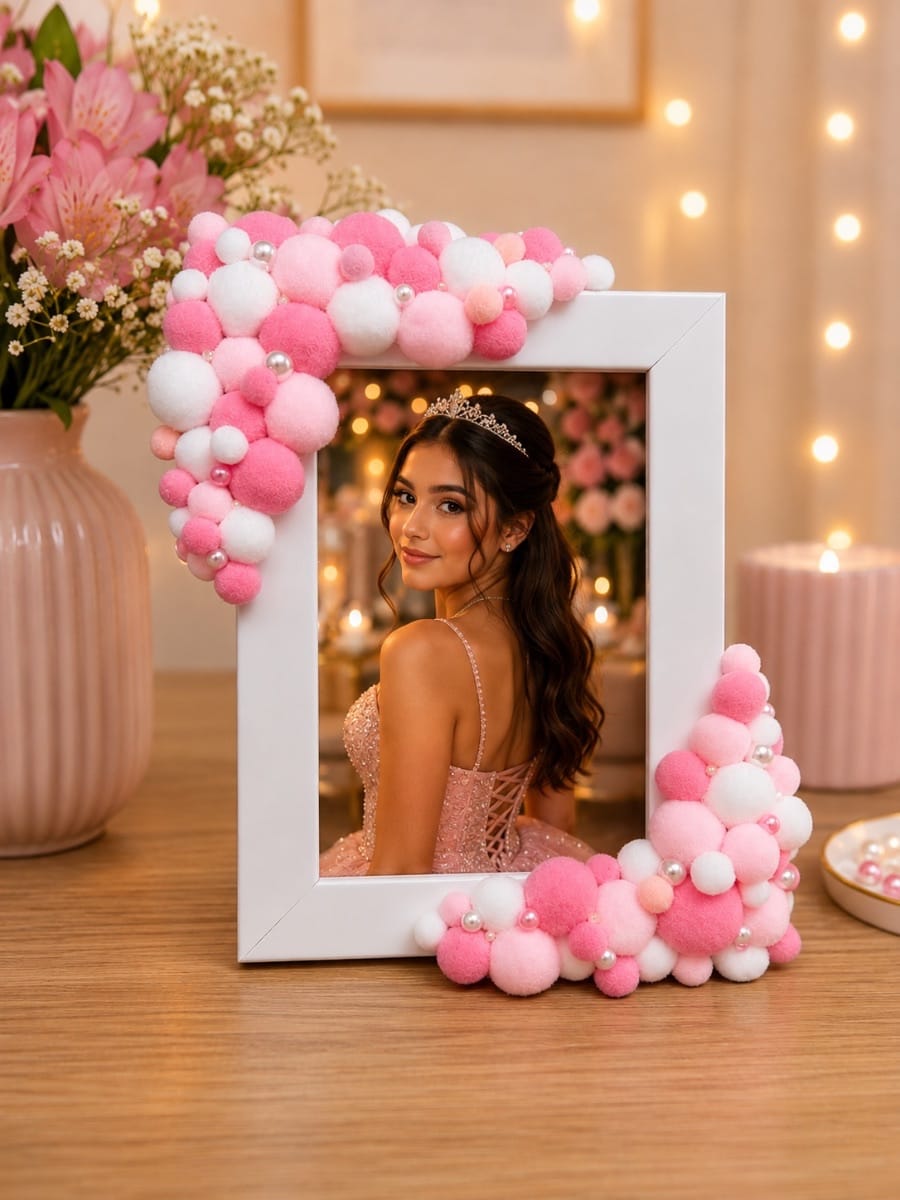 Moldura Borda Rosa com Pérolas - Foto 2