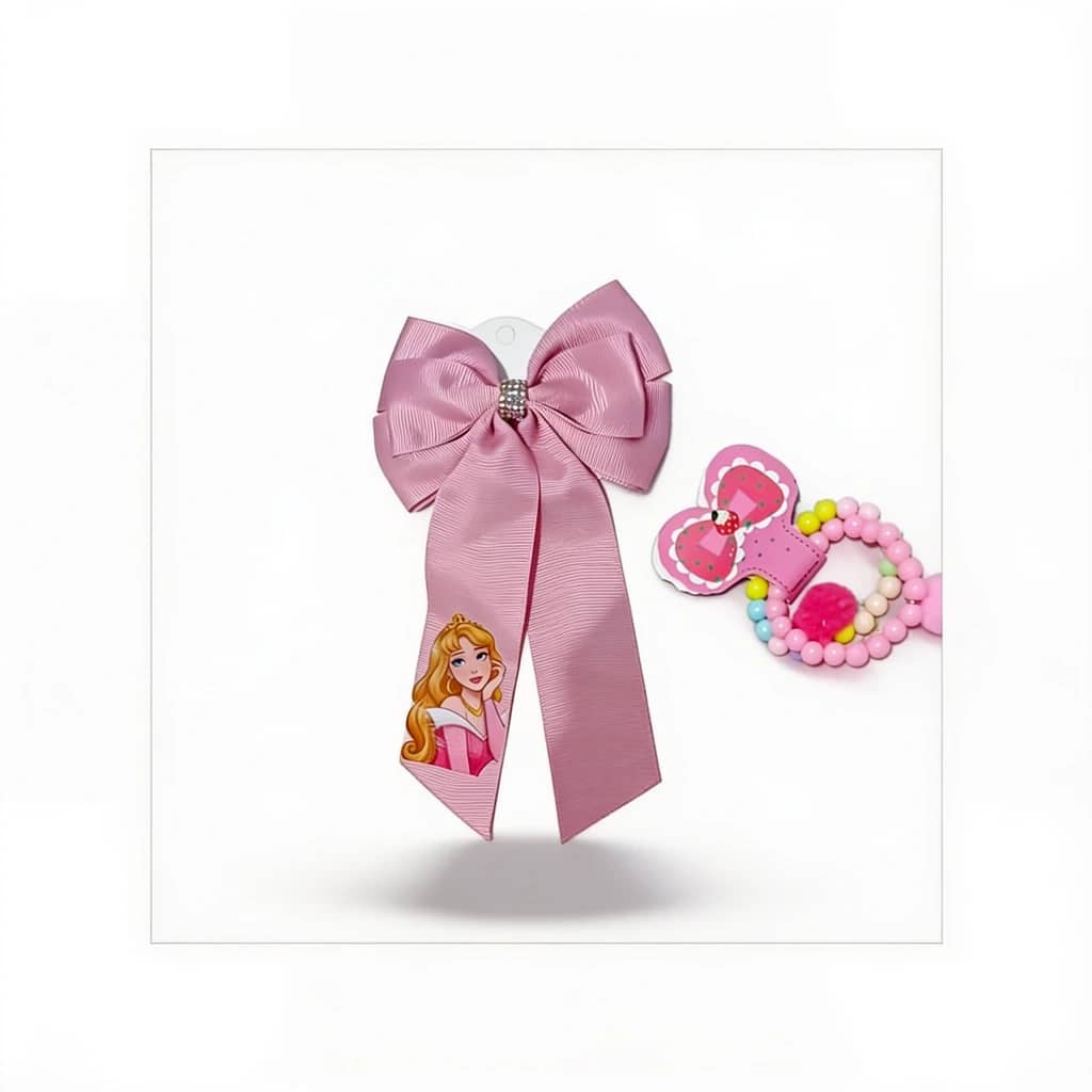 Laços personalizáveis de princesas com pulseira.