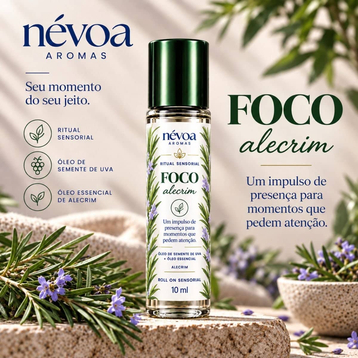 Roll On Sensorial FOCO — Alecrim