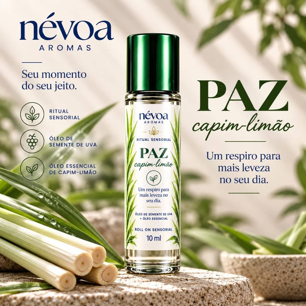 Roll On Sensorial PAZ — Capim-limão