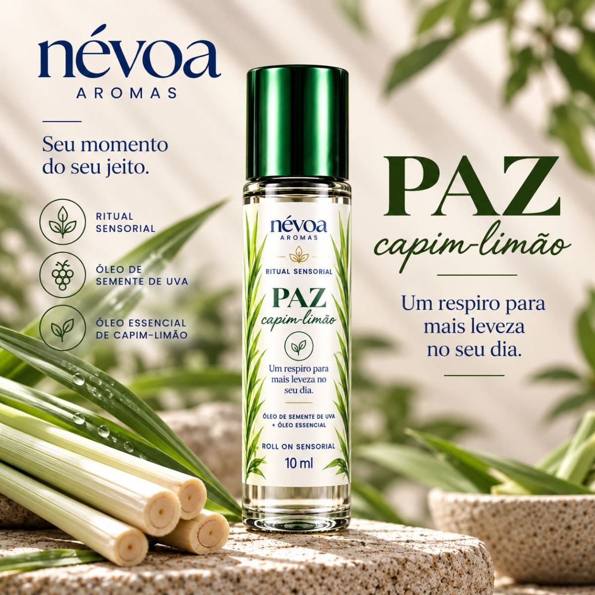 Roll On Sensorial PAZ — Capim-limão - Foto 1