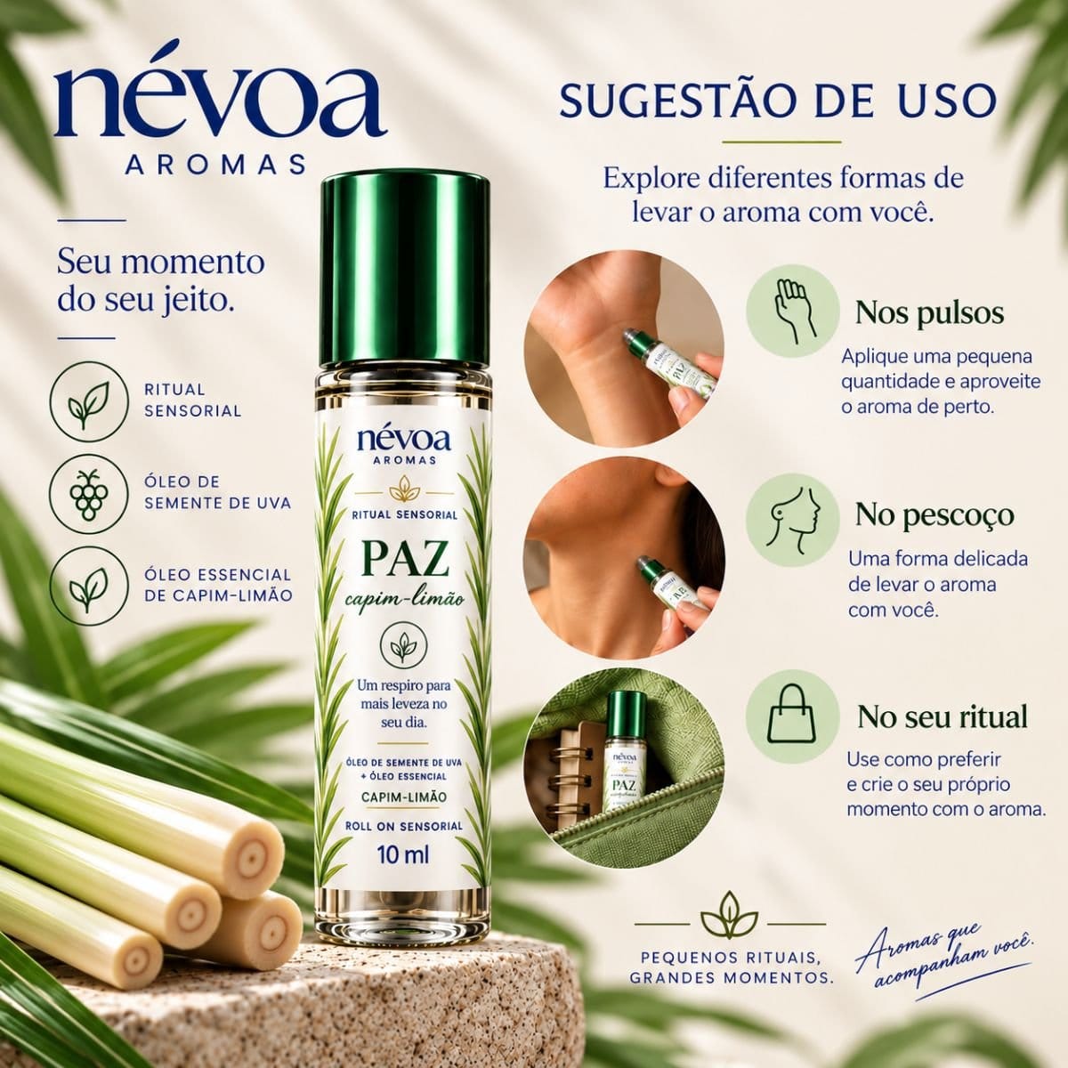 Roll On Sensorial PAZ — Capim-limão - Foto 2
