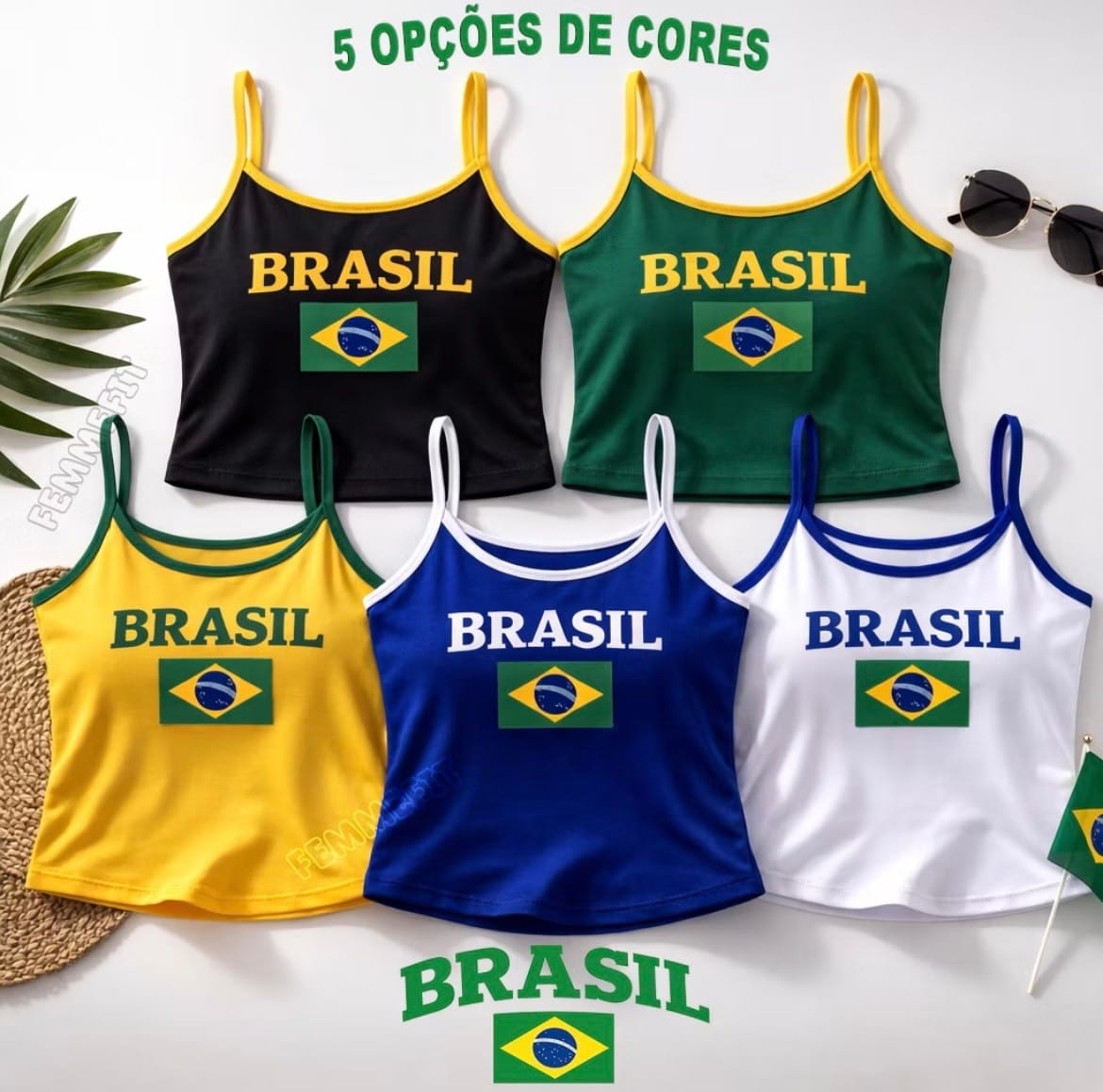 Cropped Brasil Blusa Feminina - Foto 1