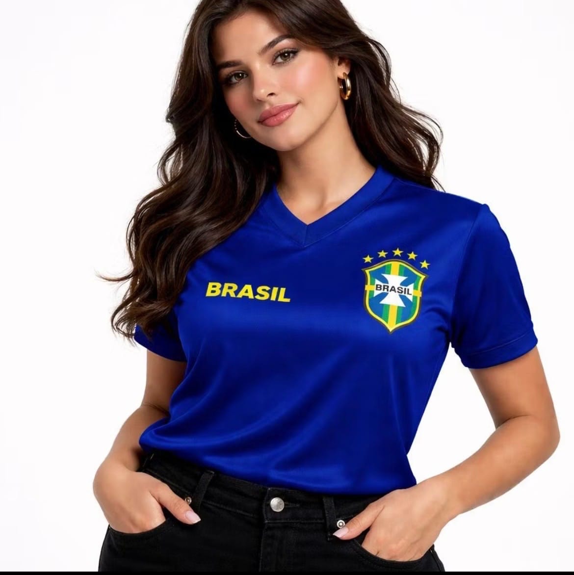 Camisa Brasil Feminina Baby Look TORCIDA 2026 - Foto 2