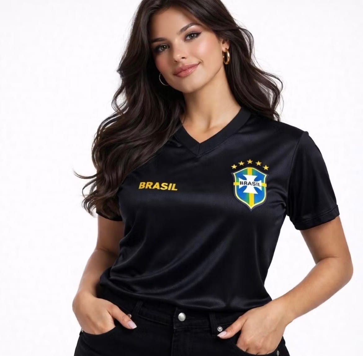 Camisa Brasil Feminina Baby Look TORCIDA 2026 - Foto 3