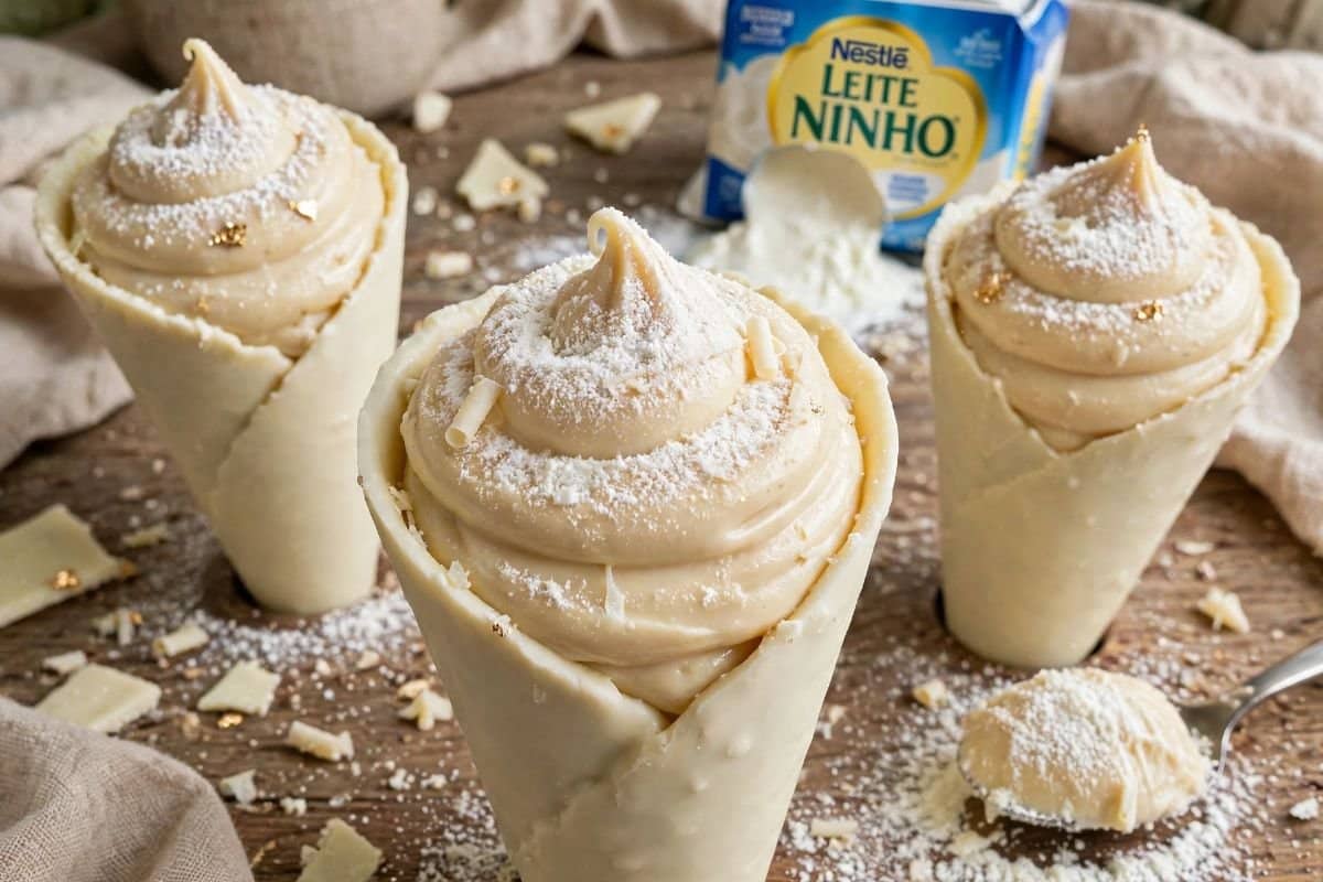 Cone de leite ninho