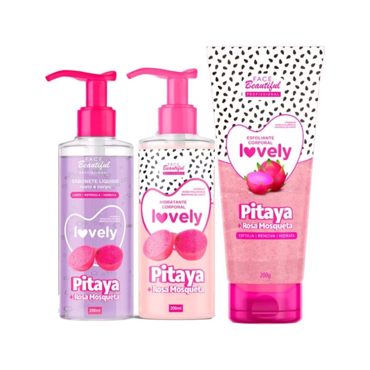 Kit Lovely Corporal Sabonete Liquido\ Hidratante\ Esfoliante - Foto 1