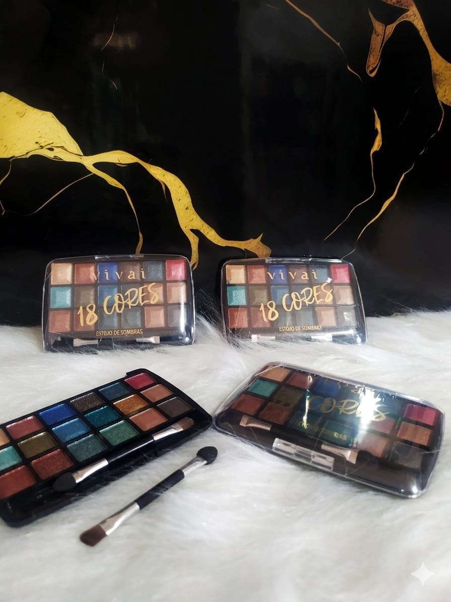 ESTOJO DE SOMBRAS VIVAI 18 CORES - Foto 1