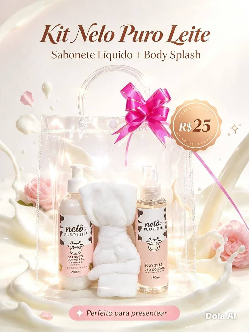 KIT BODY SPLASH PURO LEITE ,SABONETE LIQUIDO