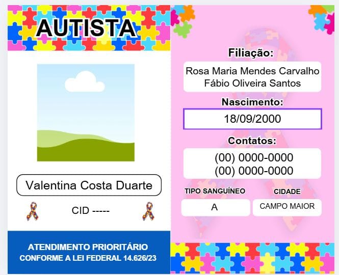 Cracha Identificação Autismo (Menina) - Foto 3