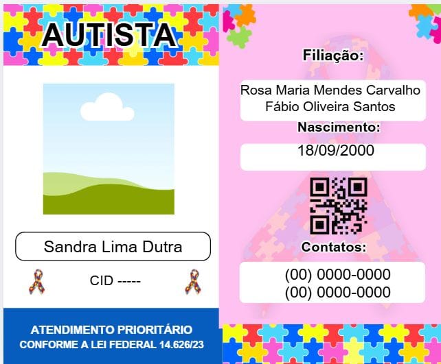 Cracha Identificação Autismo (Menina) - Foto 2