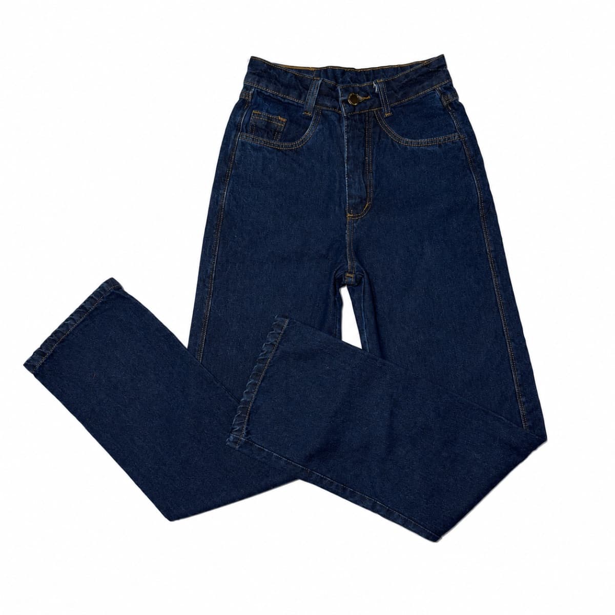 Calça Jeans Reta Feminina Azul Escuro