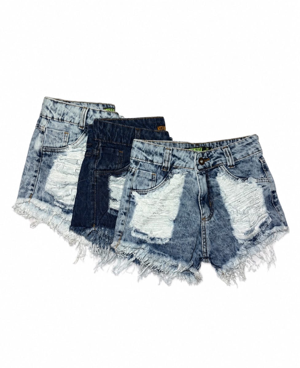 Short Jeans Desfiado - Foto 1