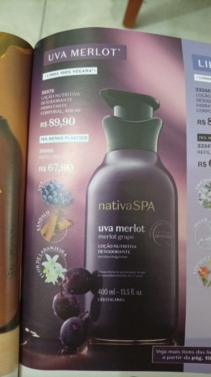 Uva Merlot - Loção Nutritiva Desodorante - Foto 1