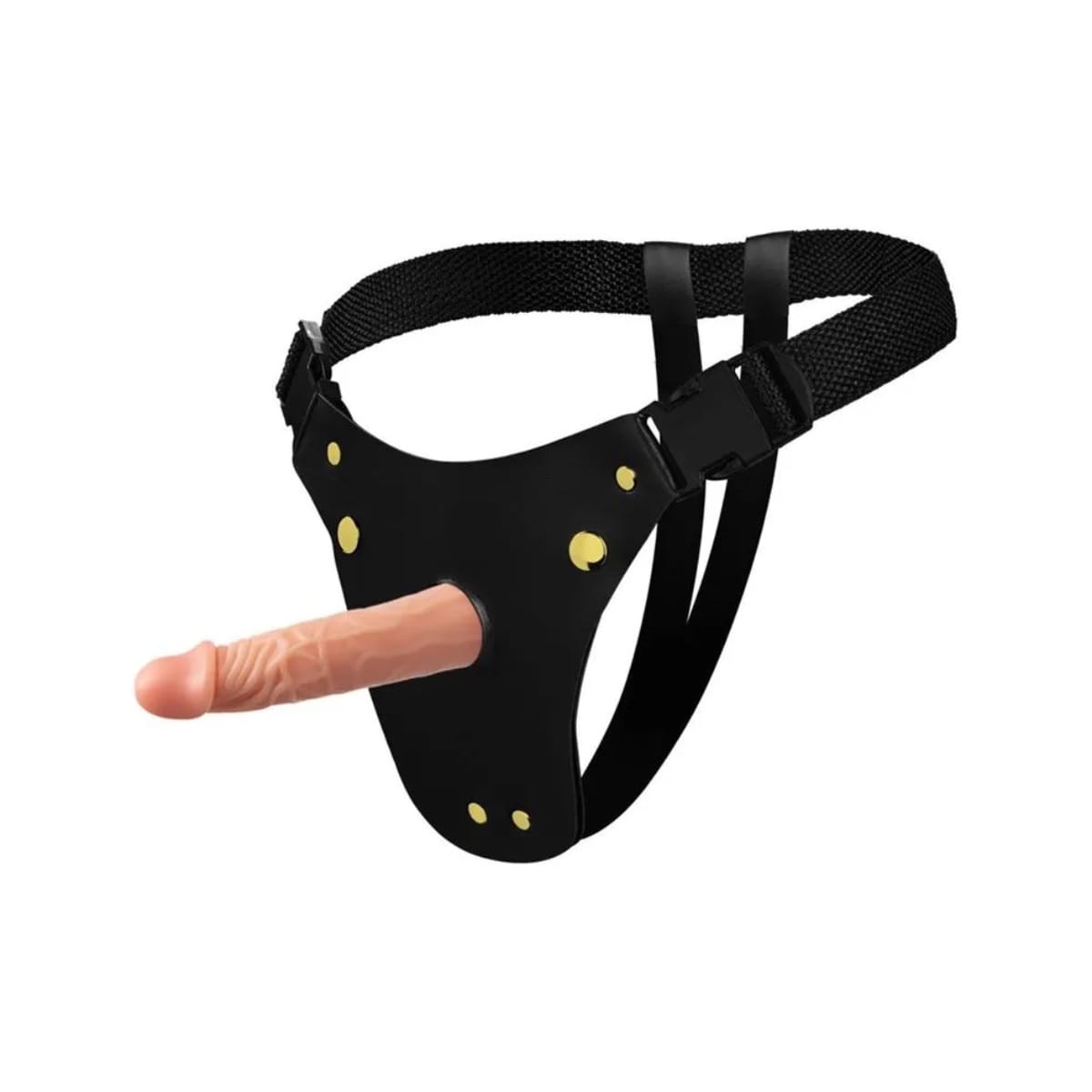 Cinta Peniana com Prótese Pênis Realístico Soulsex Cinta Peniana em Couro Sintético com Prótese Pênis Realístico 16,5x4cm Soulsex - Foto 1