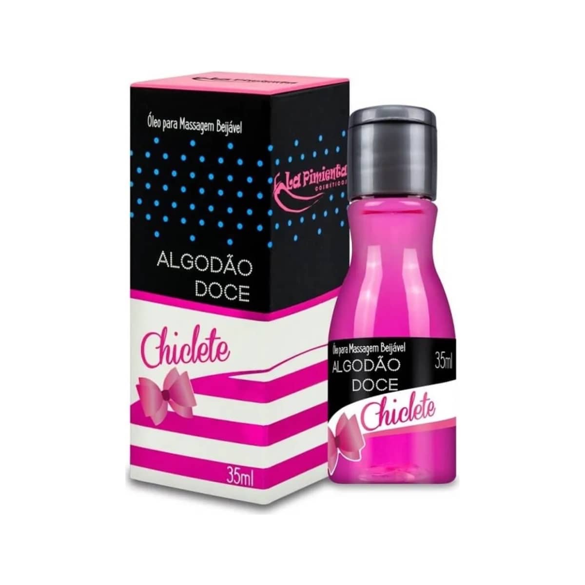 ALGODÃO DOCE ÓLEO PARA MASSAGEM BEIJÁVEL DE CHICLETE HOT 35ML LA PIMIENTA