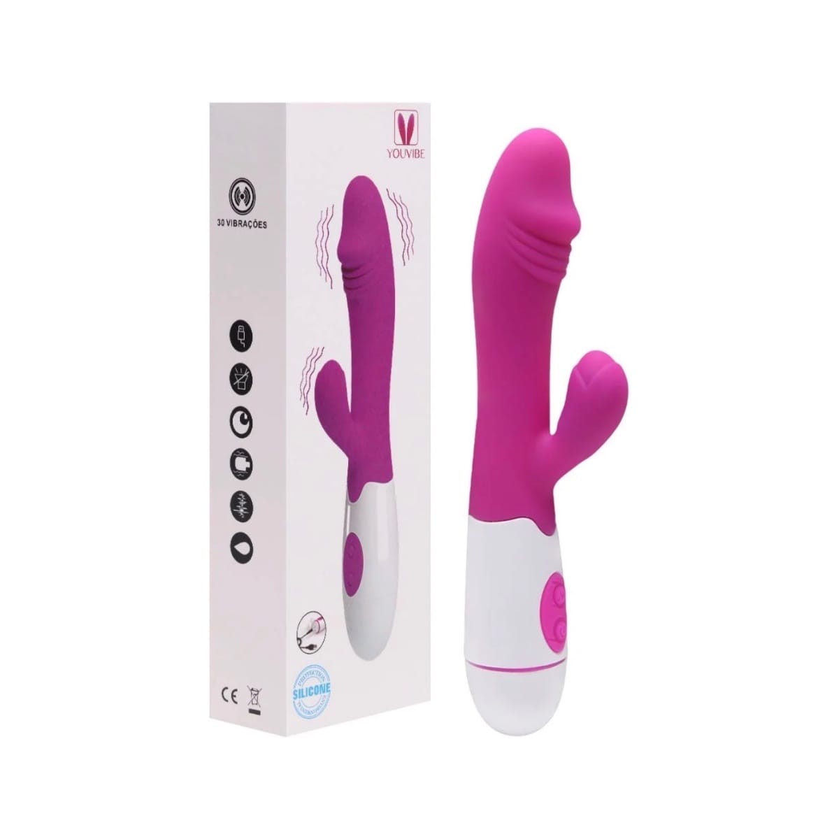 VIBRADOR RECARREGÁVEL PONTO G 30 MODOS DE VIBRAÇÃO VIPMIX - Foto 1