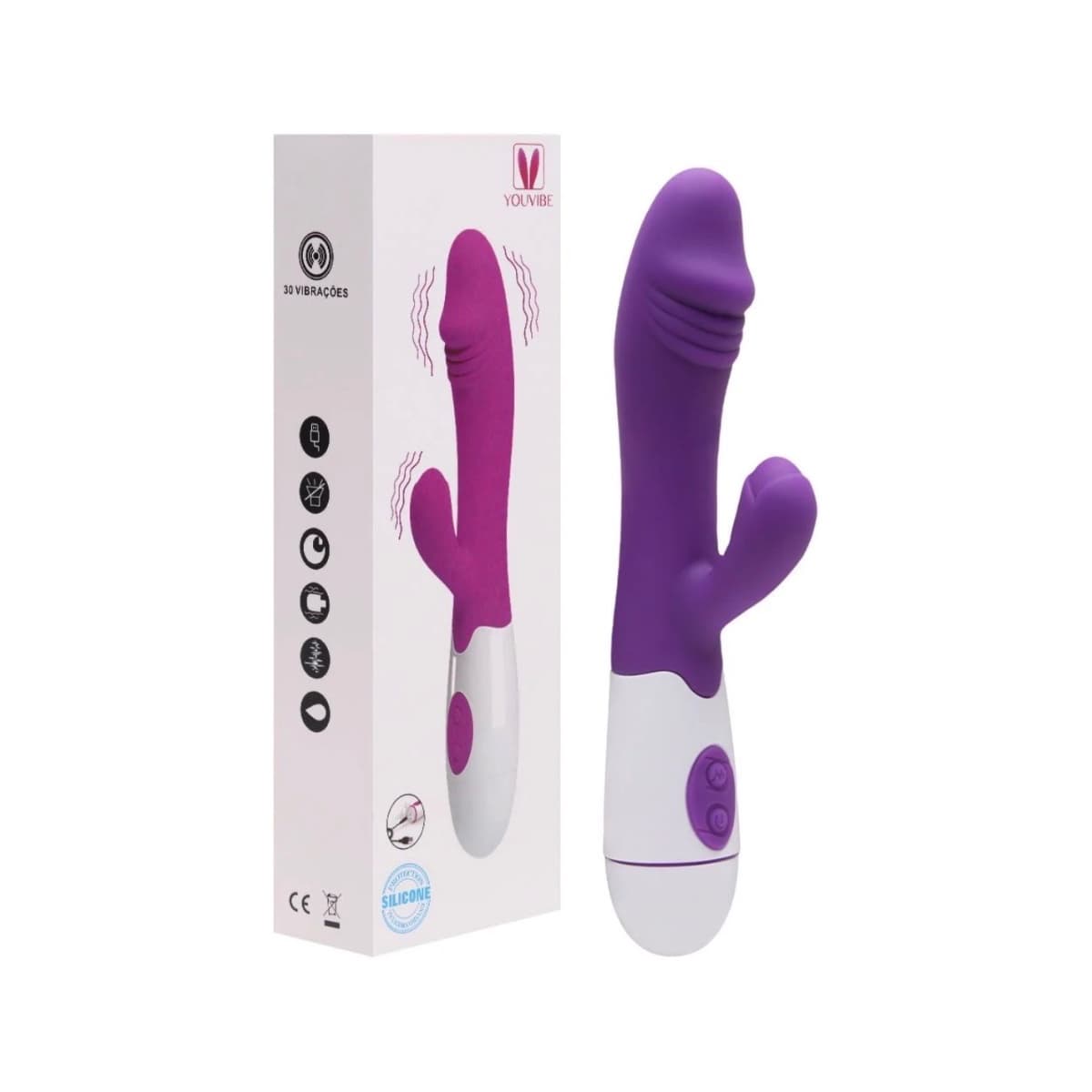 VIBRADOR RECARREGÁVEL PONTO G 30 MODOS DE VIBRAÇÃO VIPMIX