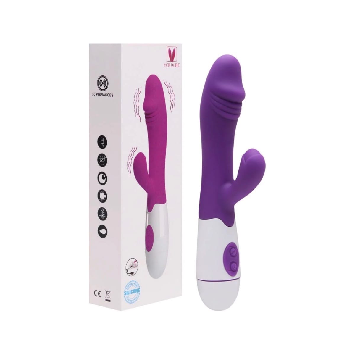 VIBRADOR RECARREGÁVEL PONTO G 30 MODOS DE VIBRAÇÃO VIPMIX - Foto 1