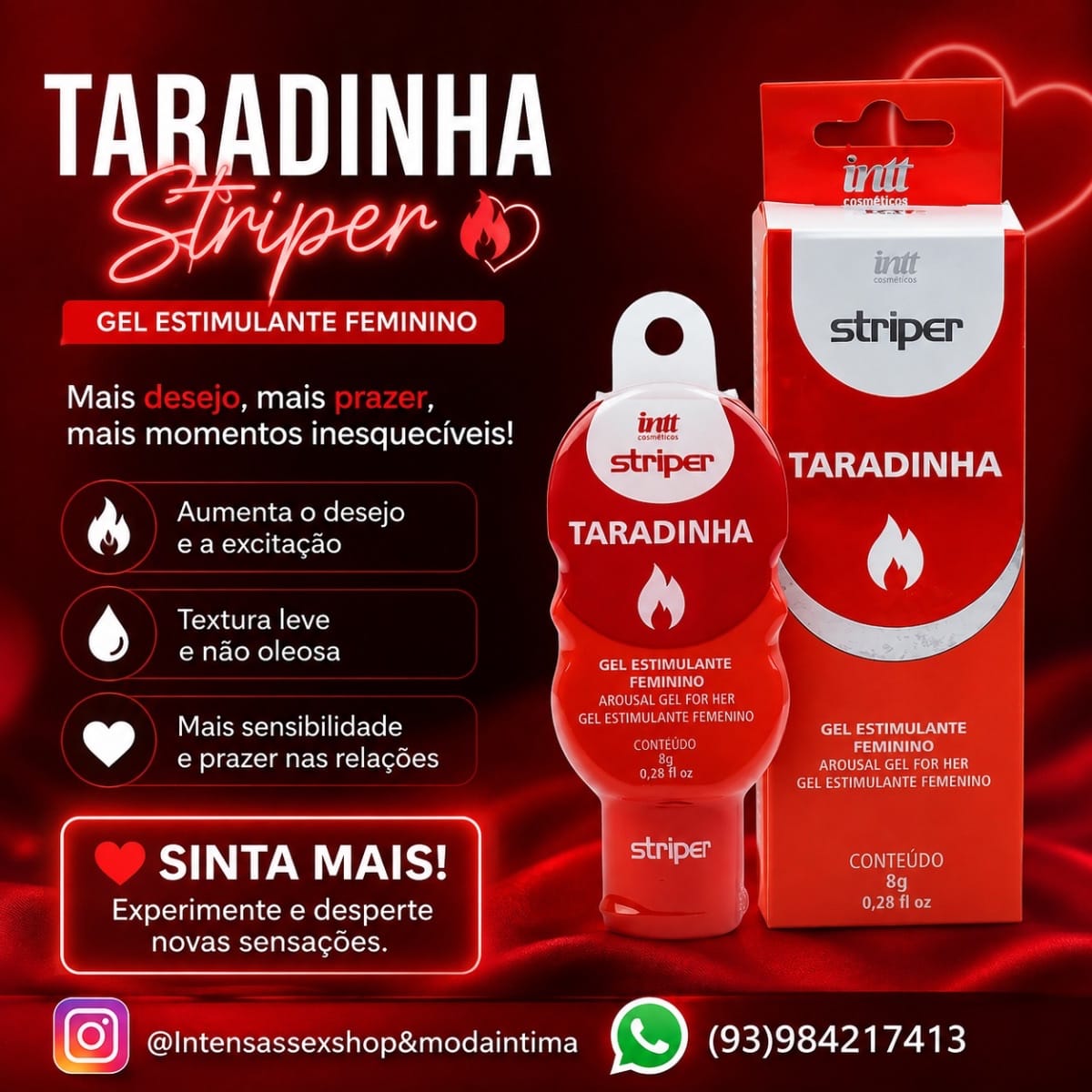 TARADINHA EXCITANTE FEMININO 8G LINHA STRIPPER INTT - Foto 3