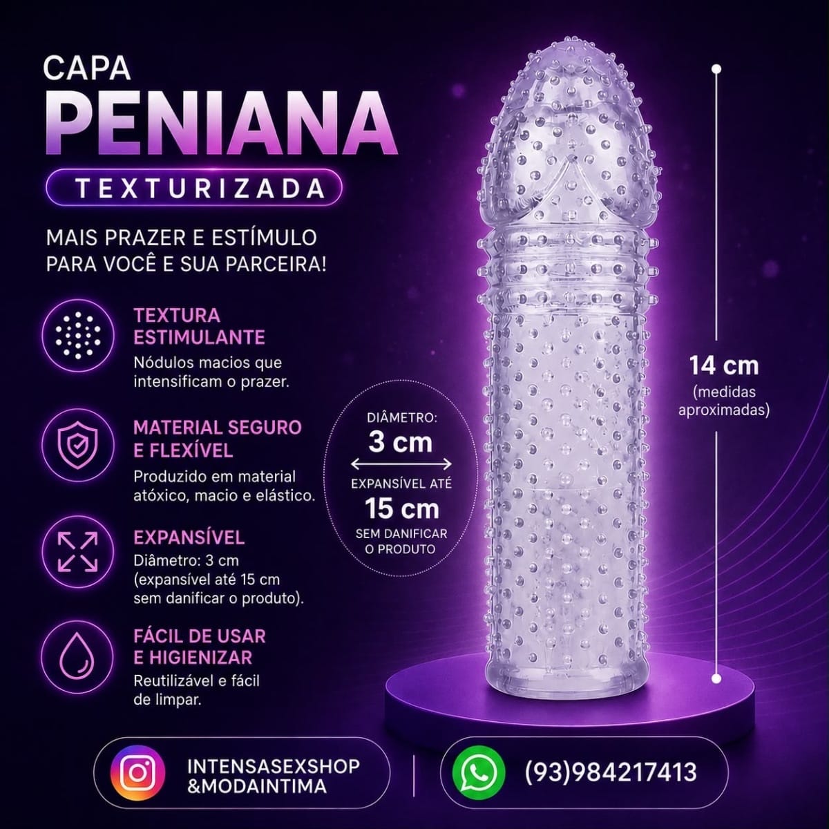 CAPA EXTENSORA PENIANA EM SILICONE LA PIMIENTA - Foto 2