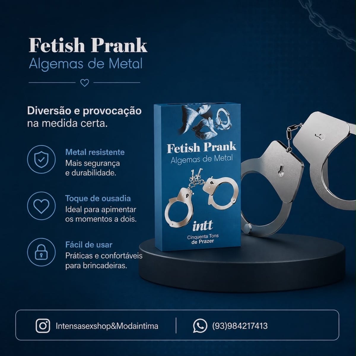 ALGEMA DE METAL CINQUENTA TONS DE PRAZER INTT - Foto 3
