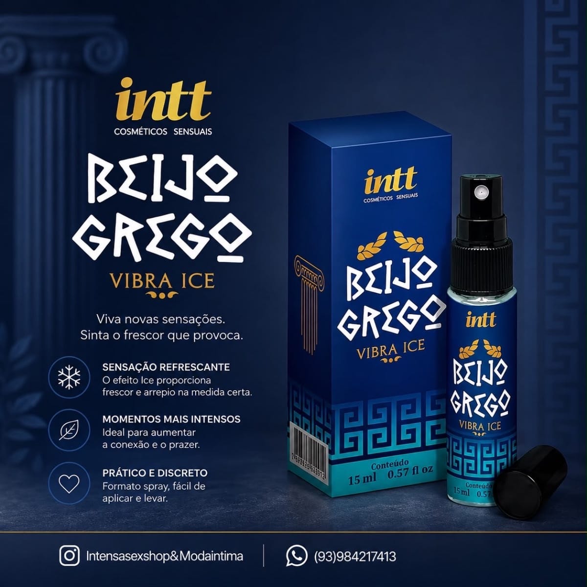 BEIJO GREGO ESTIMULANTE ANAL BEIJÁVEL VIBRA ICE 15 ML INTT - Foto 2