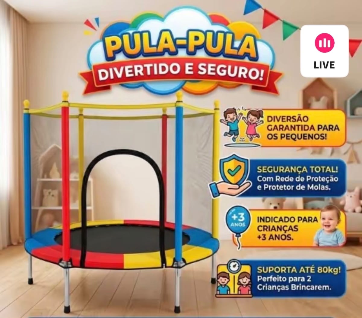 Pula pula infantil ate 80 quilos 90,00 o aluguel - Foto 1