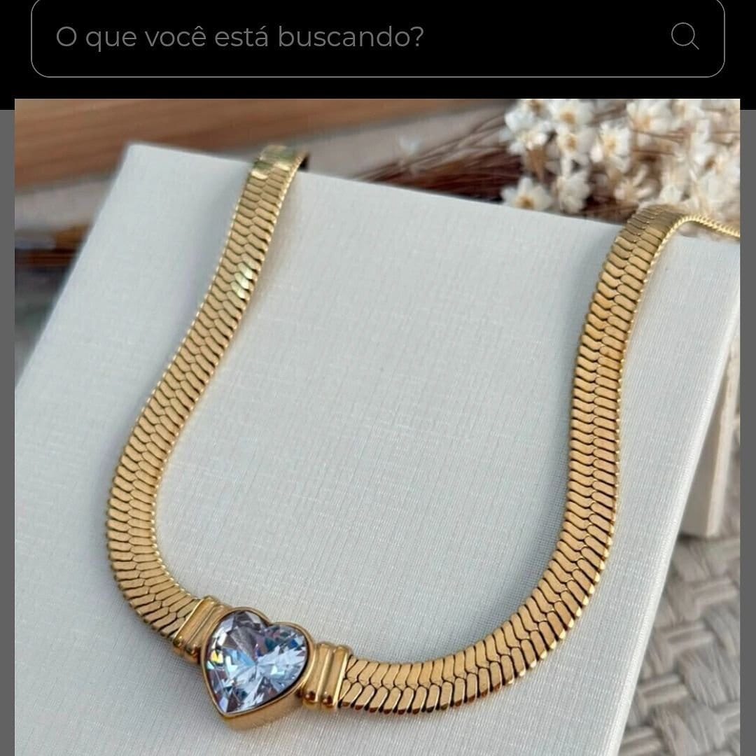 Colar feminino aço inox pingente com zircônia - Foto 4